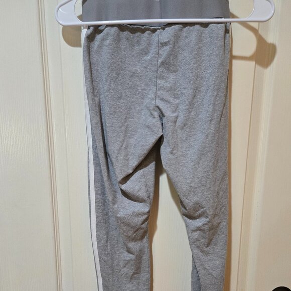Adidas Girls Gray Classic 3 White Stripe Side Leggings Size Small (8-10) - Picture 4 of 5